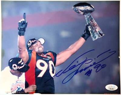 Neil Smith Autografiado Broncos Super Bowl XXXII Celebración 8x10 Certificado de Autenticidad JSA Foto 1 de 3