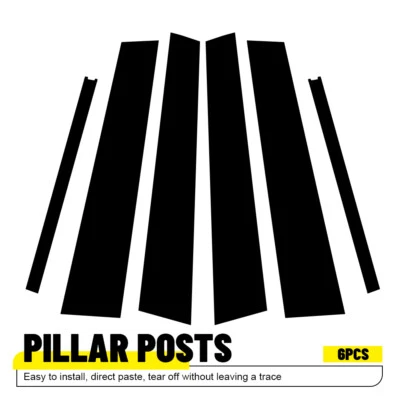 Ajuste para Chevy Equinox 2018-2024 6 piezas ventana pilar postes cubierta borde negro brillante Foto 1 de 4