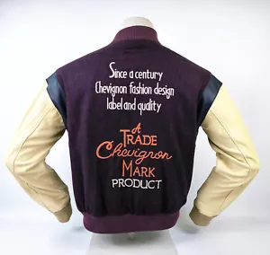 Chevignon Jacke College Baseball King weinrot Gr. L (M) Lederärmel - Bild 1 von 12