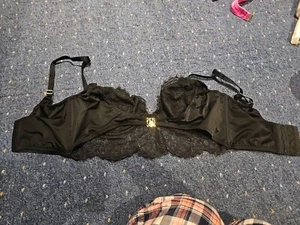 Victoria’s Secret Black Lacy Unpadded Wired Bra. Fits 32 DD. V - Picture 1 of 7
