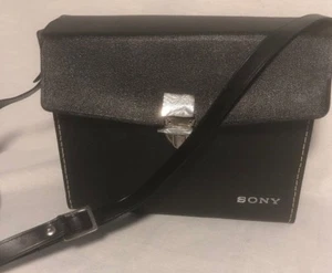 Vintage Sony Hard Case Black Textured Purse Camera Electronics Rare - Picture 1 of 12