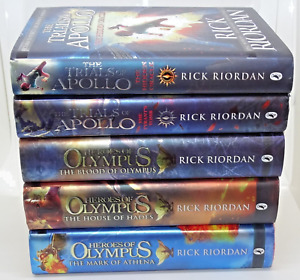3 Heroes of Olympus / 2 Trials of Apollo - Hardback 1st Editions - Rick Riordan