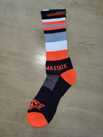 Oklahoma State Cowboys Rave Crew Length NCAA Team Socks Large Cover