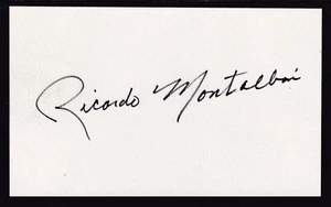Ricardo Montalban (1920-2009), Mexican-American actor, signed 3½ x 5½ card - Picture 1 of 1