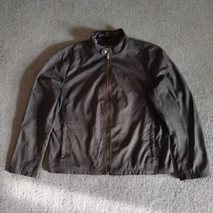 Banana Republic Jacket Mens XL Black Full Zip Snap Collar Pocket Racer Lined - Picture 1 of 16