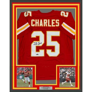 Framed Facsimile Autographed Jamaal Charles 35x39 Kansas City Red Reprint Jersey - Picture 1 of 2