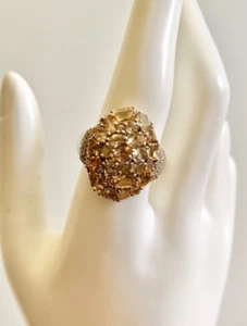 Premium Golden Imperial Topaz, White Zircon Ring - Size 10 (4.90 ctw.) - Picture 1 of 6