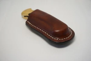 handmade buck 112 leather sheath dark brown waxed upright Sheath Only - Picture 1 of 12