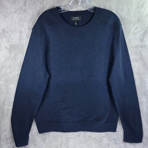 Banana Republic Organic Cotton Slub Sweater Mens Navy Large Lightweight Crewneck - Picture 1 of 19