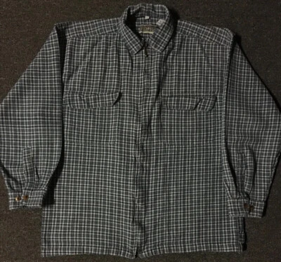 Vtg 80s 90s Flannel Zip Up Shirt M L Surf Skate Grunge Vaporwave Biker Punk OP - Image 1 of 4