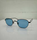 Okulary przeciwsłoneczne Masunaga GMS-199T #49 45 21 150 Czarne Niebieskie soczewki 100% Autentyczne