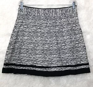 Neu ohne Etikett Ann Taylor Loft Größe 6 A-Linie Minirock Zebra schwarz weiß Baumwolle gefüttert - Bild 1 von 7
