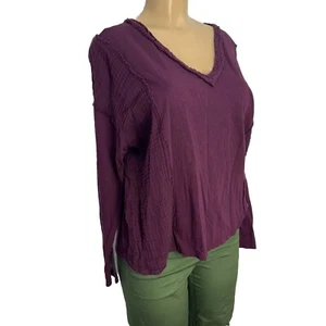 Michael Stars Burgunderrot Gaze V-Ausschnitt Shirt Damen Größe One Size (XS-M) Freizeit Top - Bild 1 von 13