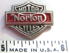 Norton Shield Motorcycle Pin Vintage  Silvertone  (ask if want goldtone)