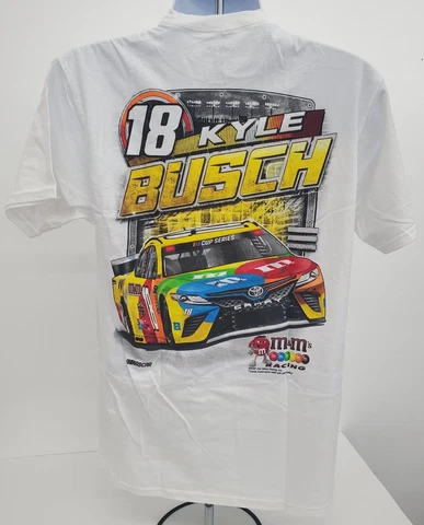 Kyle Busch #18 Aero M&M’s Racing Gibbs Toyota NASCAR Shirt Adult Large NEW Cover