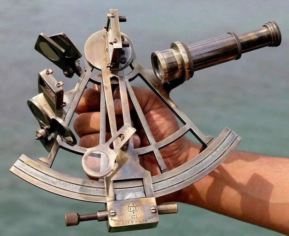 Antique Brass Working Marine Sextant Collectible Vintage Nautical Ship Astrolabe - Image 1 of 4