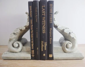 Vintage Bookends Pair Leaf Book Ends Light Academia Library Decor for Book Lover - Picture 1 of 5