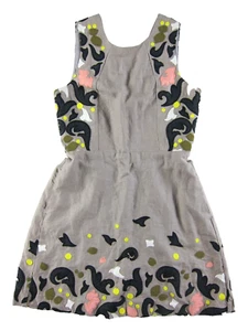 Banana Republic Heritage Collection Linen Paisley Patch Brown Pocket Sun Dress 8 - Picture 1 of 6