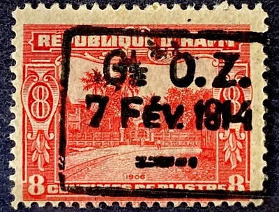 Haiti 1914. SC# 185 8c deep car car rose. Hinged OG - Image 1 of 2