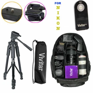 TRIPOD BACKPACK BAG + REMOTE KIT FOR NIKON D5500 D5300 D3400 D3200 DSLR Camera - Picture 1 of 4
