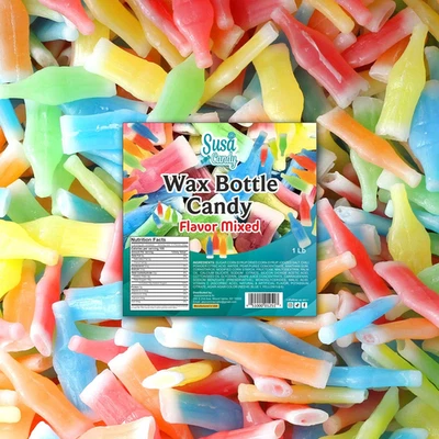 Nik-L-Nips Vintage Wax Bottle Candy Drinks Filled with Flavored Syrups in Cherry - Image 1 of 4