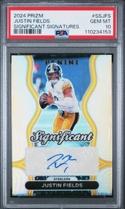 Justin Fields PSA 10 Auto 2024 Panini Prizm Significant Signatures Steelers - Picture 1 of 2