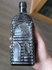 *CRACKED* American Life Figural Cabin Bitters Bottle Advertising Omaha Nebraska