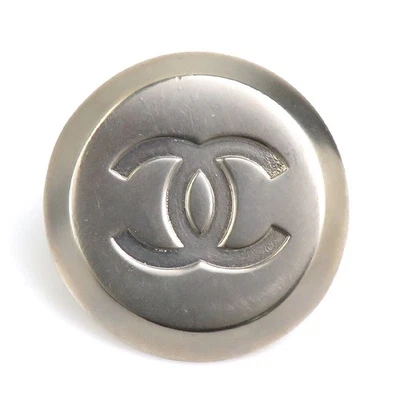 Auth CHANEL CC Logo Scarf Ring Silver Metal - e61002a - Image 1 of 4