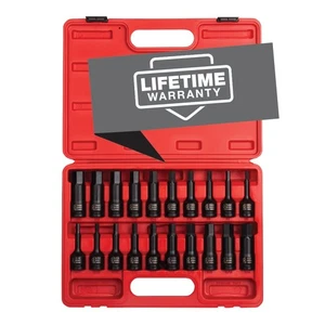 2637, 1/2" Drive Master Impact Hex Driver Set, 20Piece, SAE/Metric, 1/4" - 3/... - Picture 1 of 5