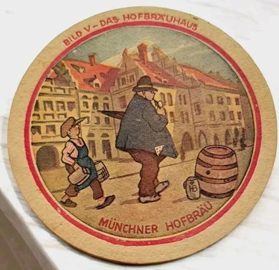 1950s German Bavarian Beer Advertising Graphic Coaster Vintage - Image 1 of 4