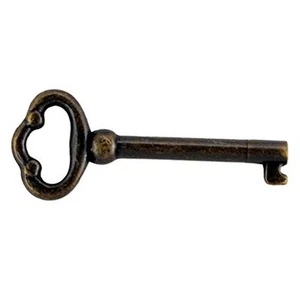 KY-2AB Key Reproduction Antique Brass Plated Hollow Barrel (1) - Picture 1 of 2