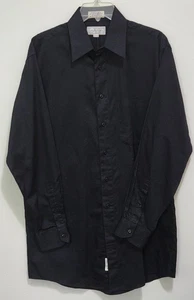 Vintage Dillard's Murano Herren schwarz Breitstoff Langarm Hemd Gr. 15 1/2-34 - Bild 1 von 5
