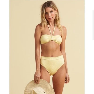 Conjunto de Bikini Billabong X Rubio Salado Amarillo Lunares Talla XL Nuevo con Etiquetas Foto 1 de 4