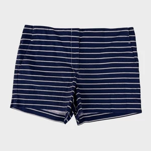 LOFT Womens Shorts Size 8 Blue White Stripe Cotton Spandex - Picture 1 of 7