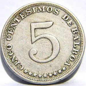 PANAMA: 2-yr type 1932 nickel 5 Centesimos, last yr / low mintage; VF - Picture 1 of 1