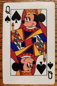1970s King Mickey Walt Disney Productions Minnie Mouse Queen of Spades Card - Picture 1 of 2