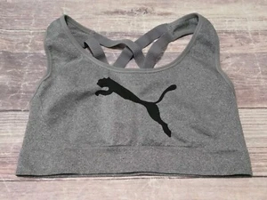 Puma Sportsbra Racerback Gray Women's Size Large Activewear Not Padded - Picture 1 of 5