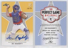 2020 Leaf Perfect Game National Showcase Yellow /25 Ian Daugherty #BA-ID1 Auto