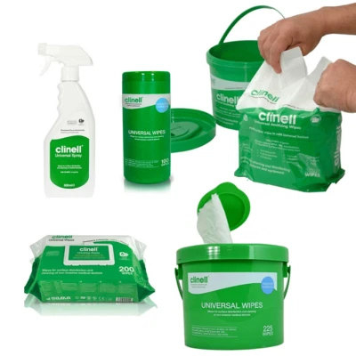 Clinell Universal Desinfectante - Spray, Toallitas - Limpiar Superficie + Manos - Imagen 1 de 4