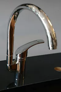 Modern Schwenkauslauf Spültischarmatur Chrom P12 - Bild 1 von 9