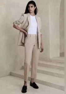 Banana Republic Siena Slim Straight Ankle Pant BEIGE 4T 4 TALL #444805 NEW - Picture 1 of 4