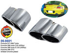 Exhaust tips Tailpipe trims Set S/Steel Chrome Plated for Porsche 911-996 Turbo