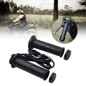 2Pcs 12V Motorcycle Heated Grips Adjustable for Motorbike Scooter Black new tool - Picture 1 of 10