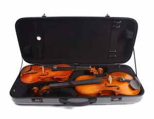 Estuche de doble violín viola 4/4 15-17 pulgadas estuche de fibra de carbono viola para violín - Imagen 1 de 12