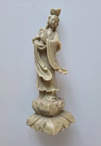 Estatua de China Cortesana Asiática en Jabonera.Escultura de piedra Larre De Courtisane - Imagen 1 de 19