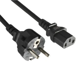 DINIC Netzkabel Schutzkontaktstecker gerade auf C13, schwarz, 5m - Bild 1 von 4