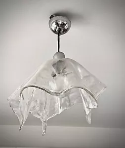Murano Lampe Leuchte Hängeleuchte Fazzoletto Av Mazzega, Italien 50er Jahre - Bild 1 von 7
