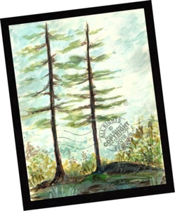 Top Ridge Arroyo Verde Park 2014 Contemporary Art Landscape PAINTING SIGNED tree - Picture 1 of 12