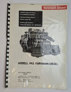 Farymann Diesel manual de instrucciones directorio de piezas modelo FK3 - Imagen 1 de 2