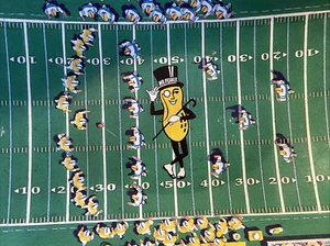 Vintage Planters Mr. Peanut Tin Football Party Snack Dish Bowl Tailgate NFL - Picture 1 of 9